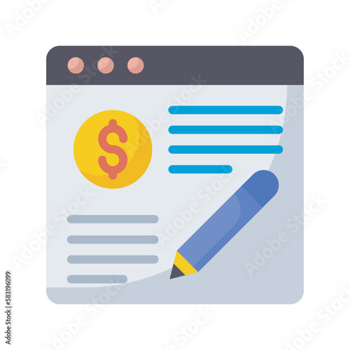 Copywriting  vector flat Icon Design illustration. SEO Development And Marketing Symbol on White background EPS 10 File