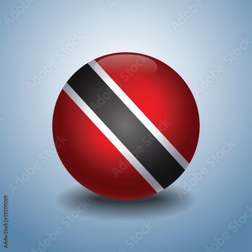 Free Download Trinidad and Tobago flag. Round glossy. Isolated on color gradient background - GFXLoad