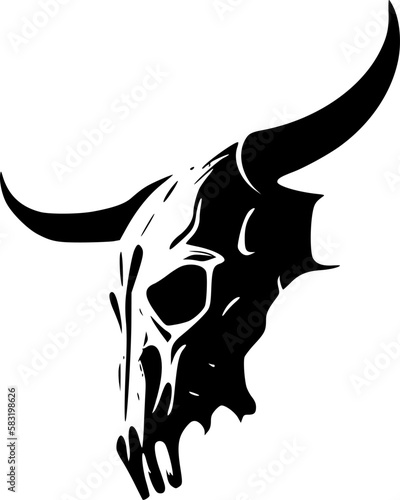 Cow Skull | Minimalist and Simple Silhouette - Vector illustration