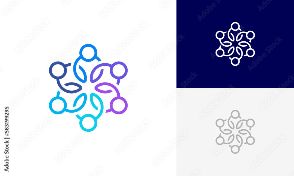 © DevArt - community logo, social community logo, global community logo, human family logo icon design vector