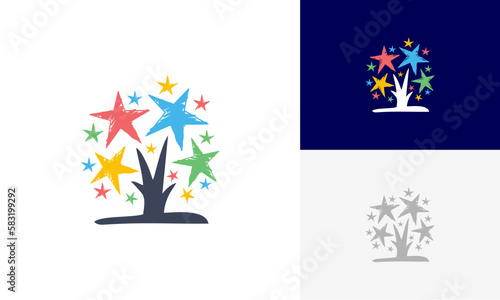 star tree logo icon design vector