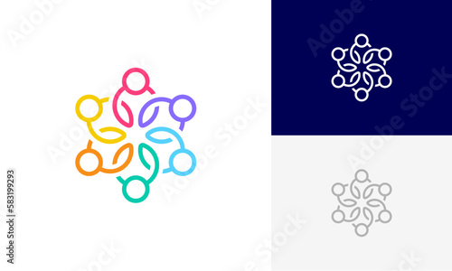 community logo, social community logo, global community logo, human family logo icon design vector