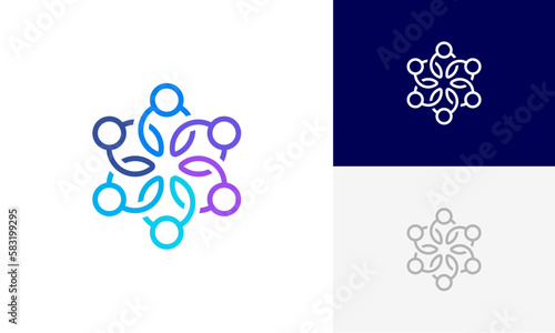 community logo, social community logo, global community logo, human family logo icon design vector