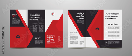 company profile business trifold brochure template 