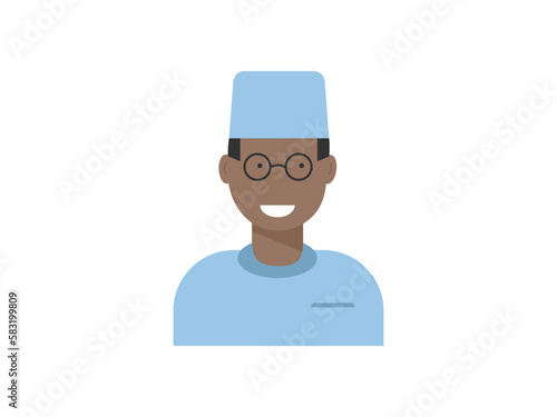  Doctor icon in uniform. Flat style male. Vector illustration