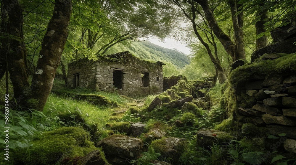 Ruins of the castle in the forest Ruins of the castle in the forest