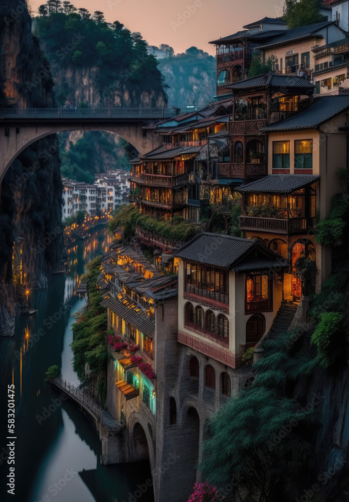 Asian Town Houses on a Roman Aqueduct 