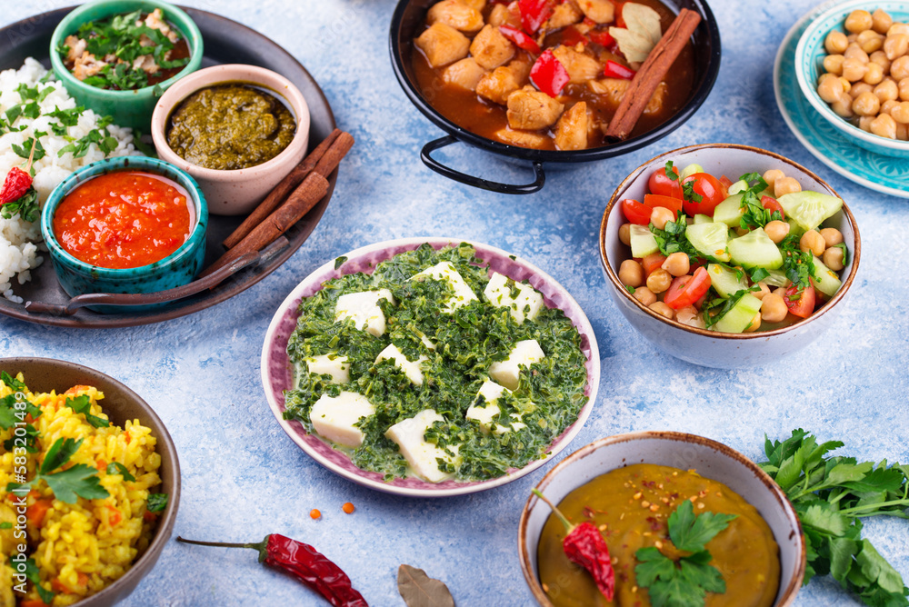 Assorted of traditional Indian food. Assorted of traditional Indian food.