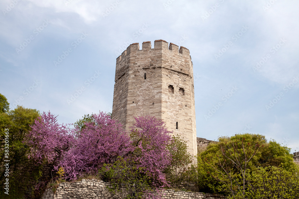 Historical Byzantine city walls, Kazlıçeşme, Zeytinburnu. TURKEY