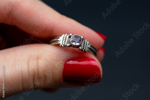 Fancy ring background, old vintage jewelry concept, promotional photo for an online jewelry store  © Elena