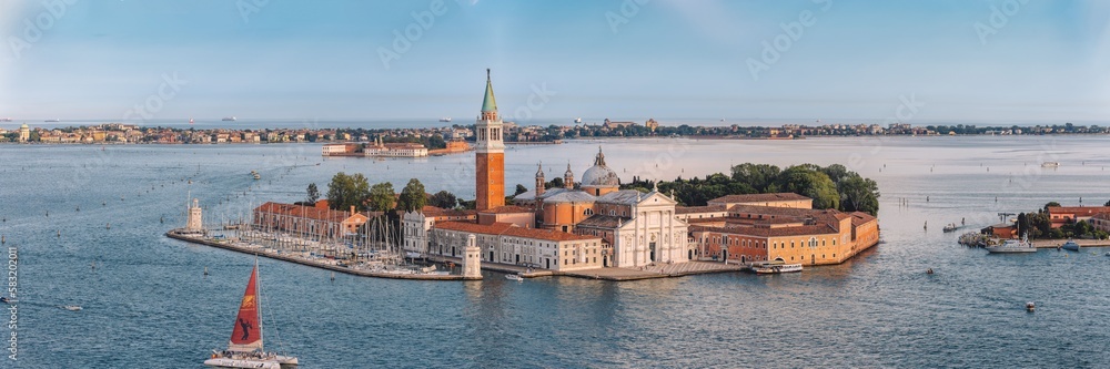 Panoramic view of the Venice cityscape, Italy