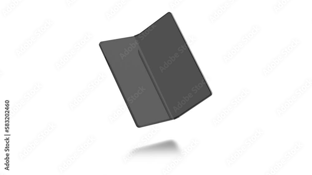 Black folded and unfolded phone display flexible mockup, looped switch Black folded and unfolded phone display flexible mockup, looped switch