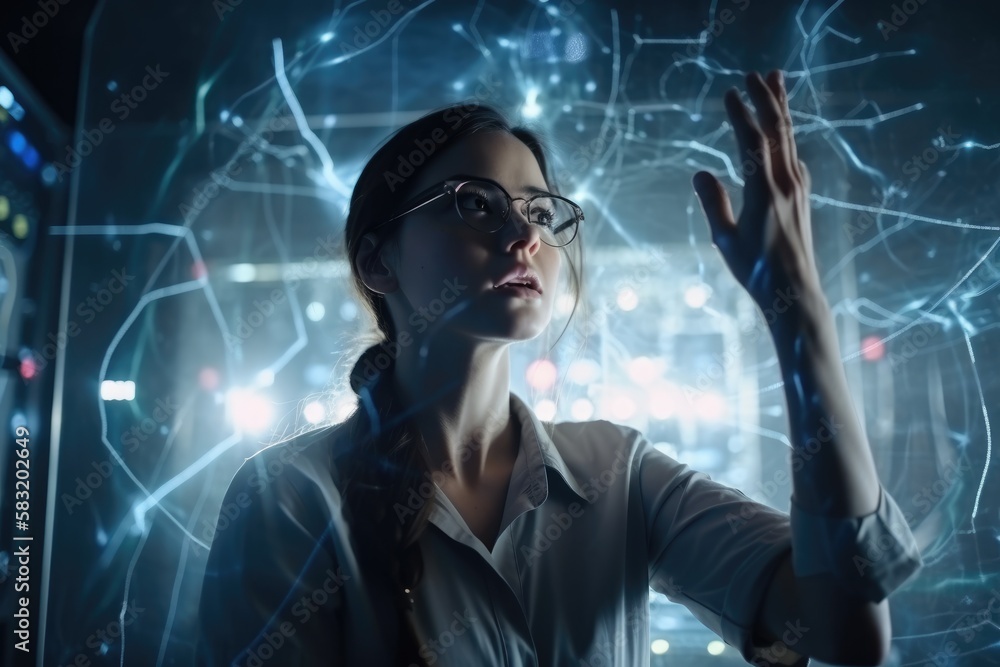 AI breaks out and infects woman, AI becomes alive, created with Generative AI
AI breaks out and infects woman, AI becomes alive, created with Generative AI