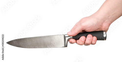hand with a kitchen knife