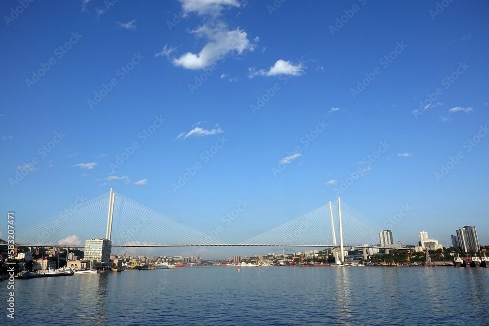 Golden Bridge - a cable-stayed bridge across the Golden Horn Bay in the city of Vladivostok