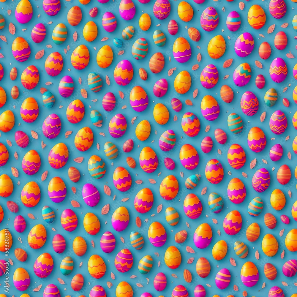 Colorful easter eggs shaped texture, generative AI Colorful easter eggs shaped texture, generative AI