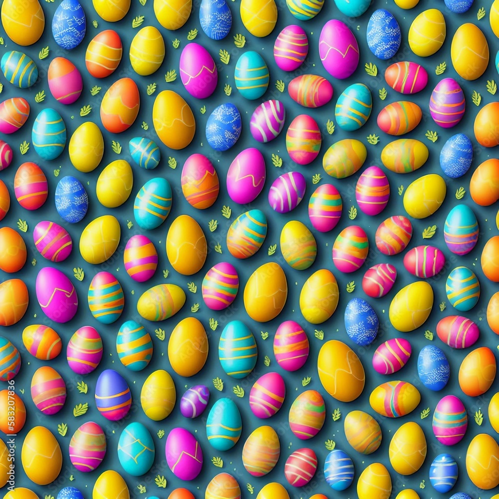 Colorful easter eggs shaped texture, generative AI Colorful easter eggs shaped texture, generative AI