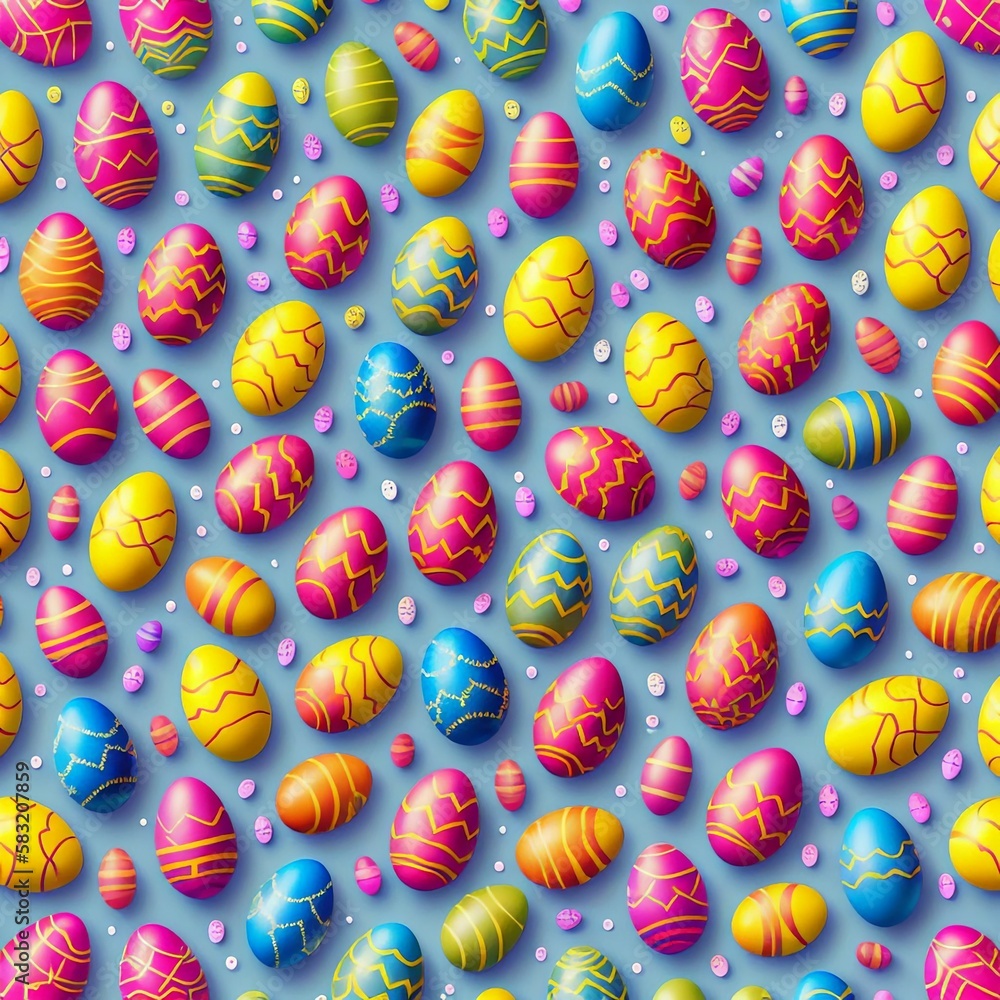 Obraz premium Colorful easter eggs shaped texture, generative AI