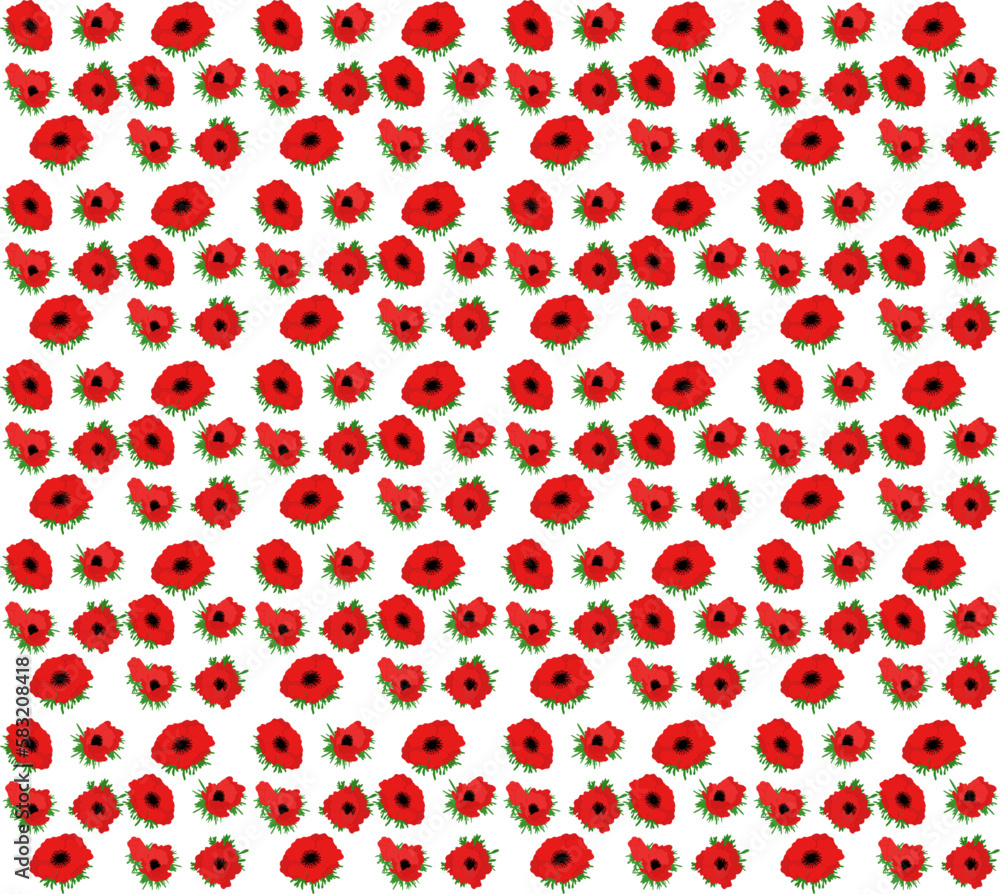seamless pattern with red anemone seamless pattern with red anemone