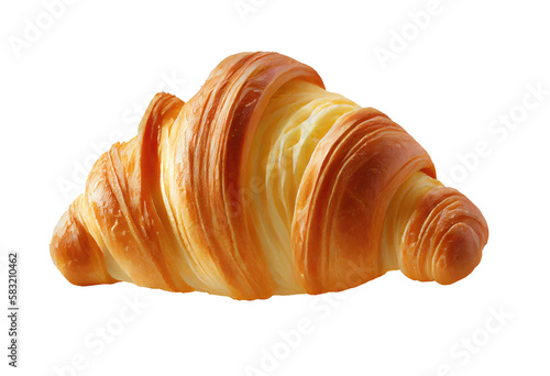 Croissant isolated on transparent background. generative Ai