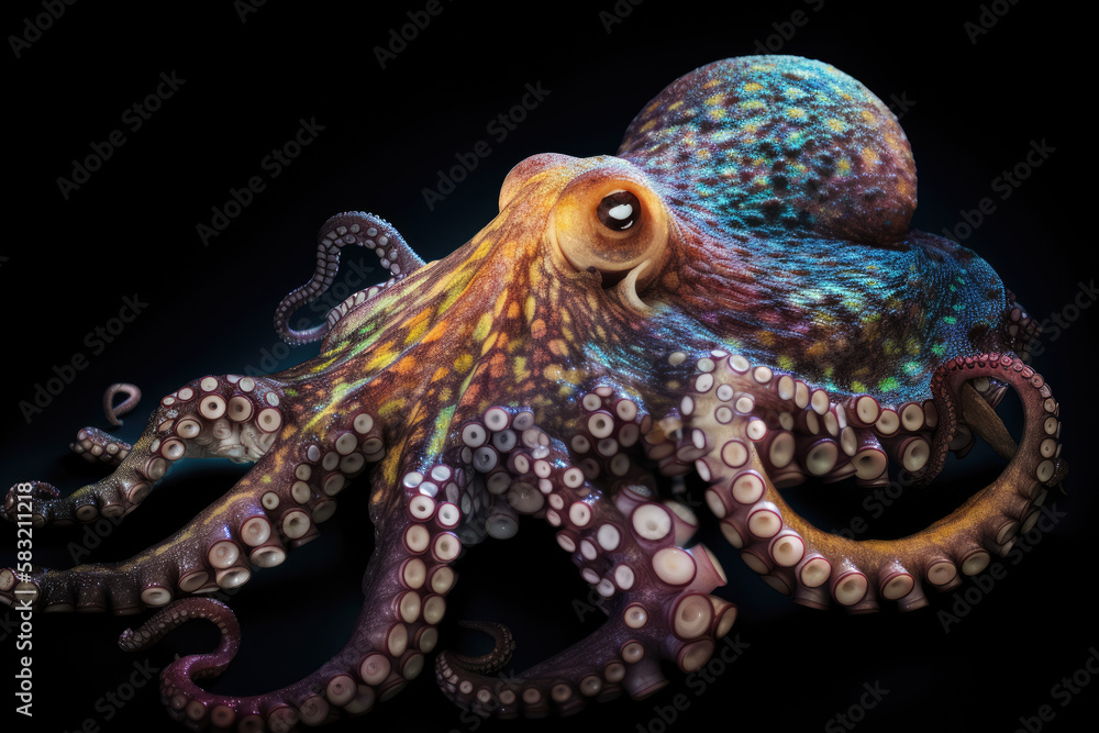 Obraz premium An octopus on a dark background