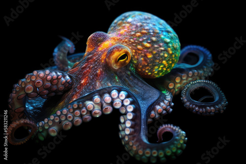 octopus on a black background © jay