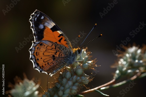A butterfly on a thorny stem Generative AI © Катерина Євтехова