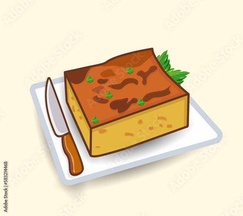 Best sopa paraguaya vector design. Paraguay Gastronomy Cake Cookery Shop Soup Eating Dessert Delicious Clip Art Latin American Food Elements.