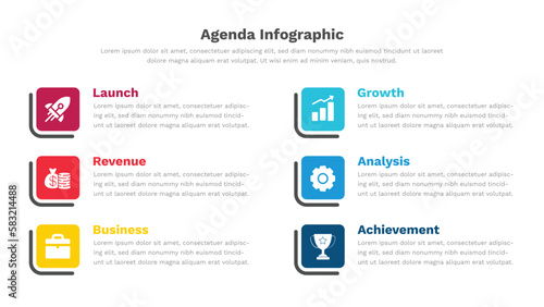 Fully Editable Agenda infographic template