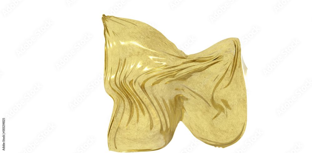 Abstract background of gold wavy silk or satin. 3d Abstract background of gold wavy silk or satin. 3d