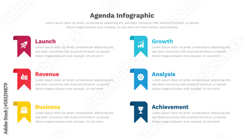 Fully Editable Agenda infographic template