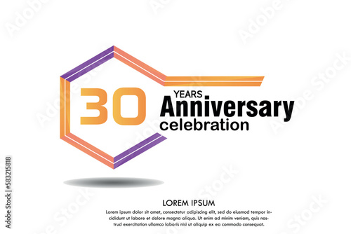 30th years anniversary celebration isolated logo with colorful number and frame text on white background vector design