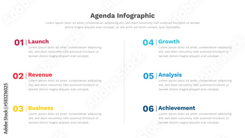 Fully Editable Agenda infographic template