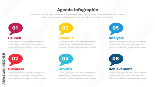 Fully Editable Agenda infographic template