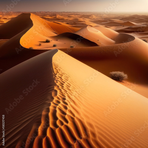 Sand dunes in the desert, Ai Generated