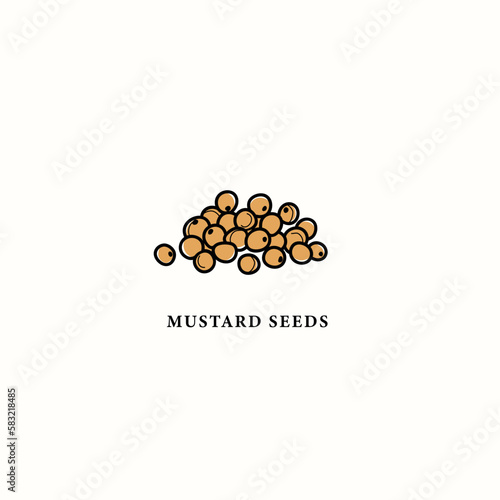 Line art mustard seeds drawing 