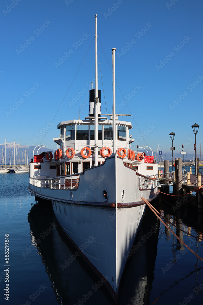 Naklejka premium tourist ship docked at the port