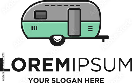 trailer campervan vector logo designs