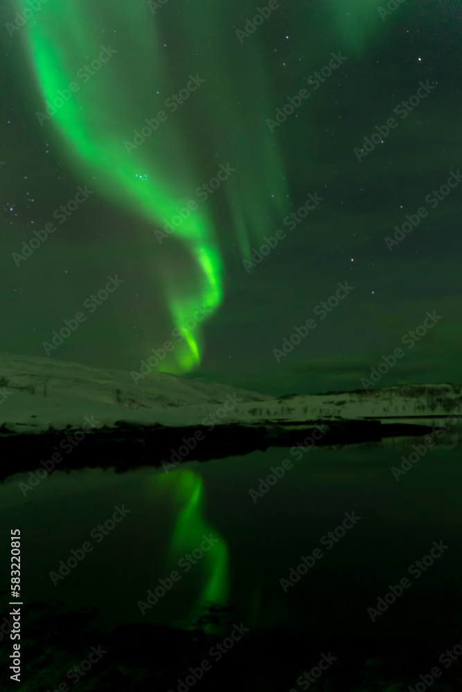 aurora borealis northern lights in tromso, norway