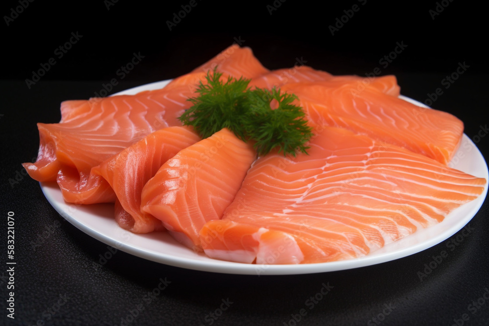 salmon, sashimi. generative ai