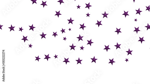 XMAS Stars - Banner with magenta decoration. Festive border with falling glitter dust and stars.