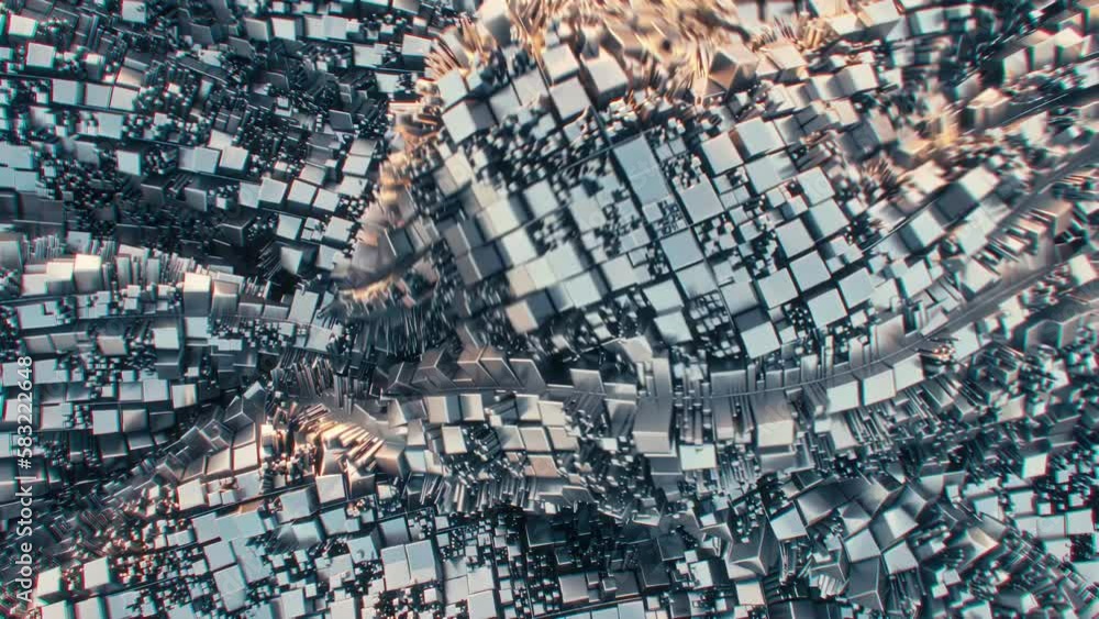 Unique cloth simulation with hard geometric surface. 4K CGI animation. Unique cloth simulation with hard geometric surface. 4K CGI animation.