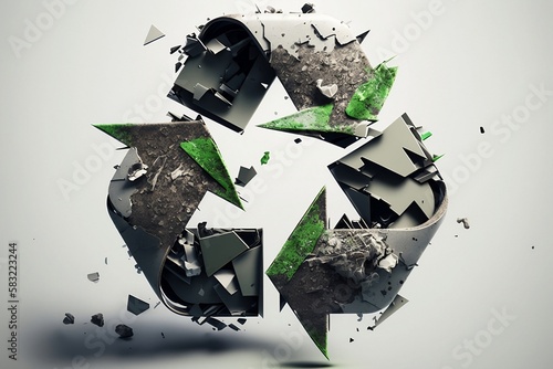 themed recycling symbol, generative AI, Waste management, Circular economy, Reduce