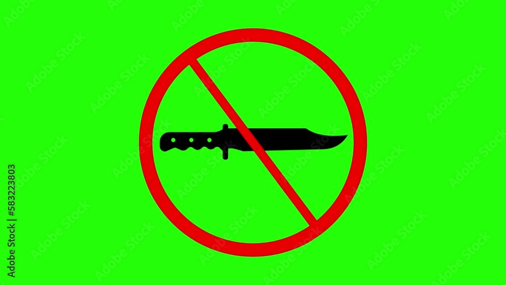 No Knife or Sharp Objects Allowed Sign. Restriction Icon. No Knife or Sharp Objects Allowed Sign. Restriction Icon.