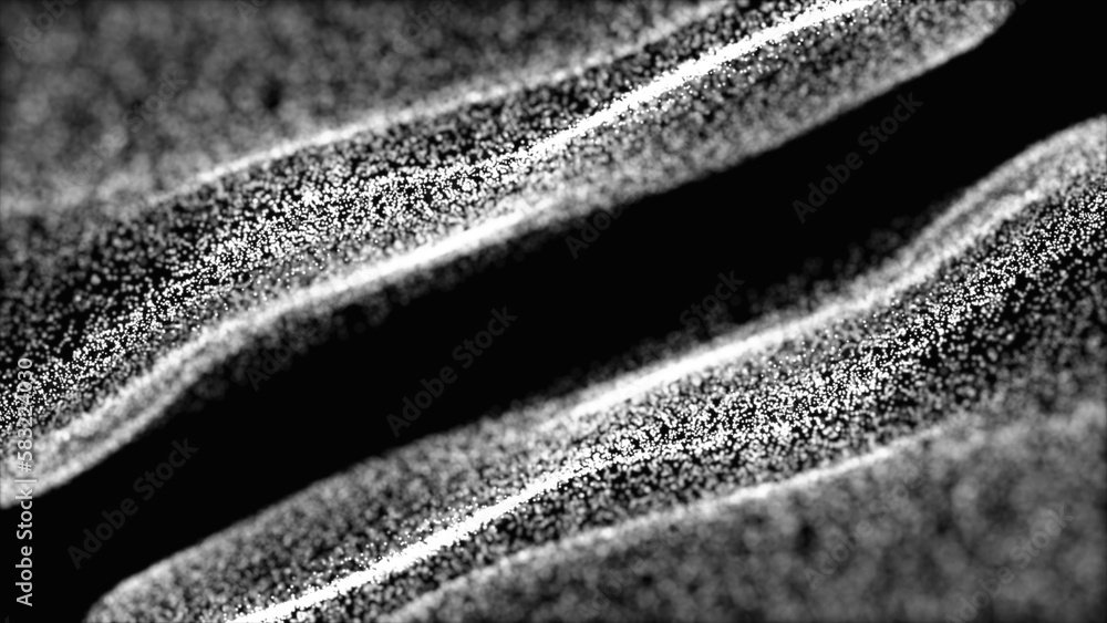 Abstract white color dots wave isolated on the black background ...