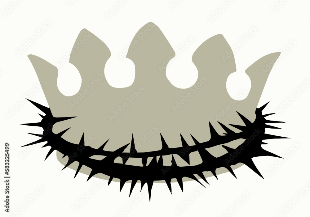 Precious golden crown with thorns. Vector drawing Precious golden crown with thorns. Vector drawing