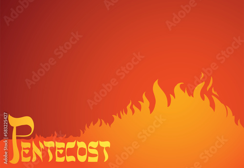 Pentecost sunday. Baptism with the Holy Spirit. Vector drawing icon
