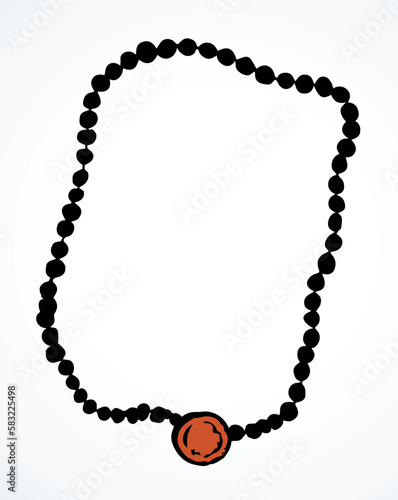 Antique beads. Vector drawing frame