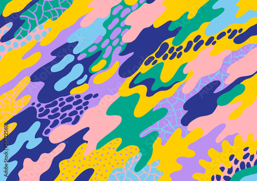 Abstract summer-feeling camouflage wallpaper and pattern photo