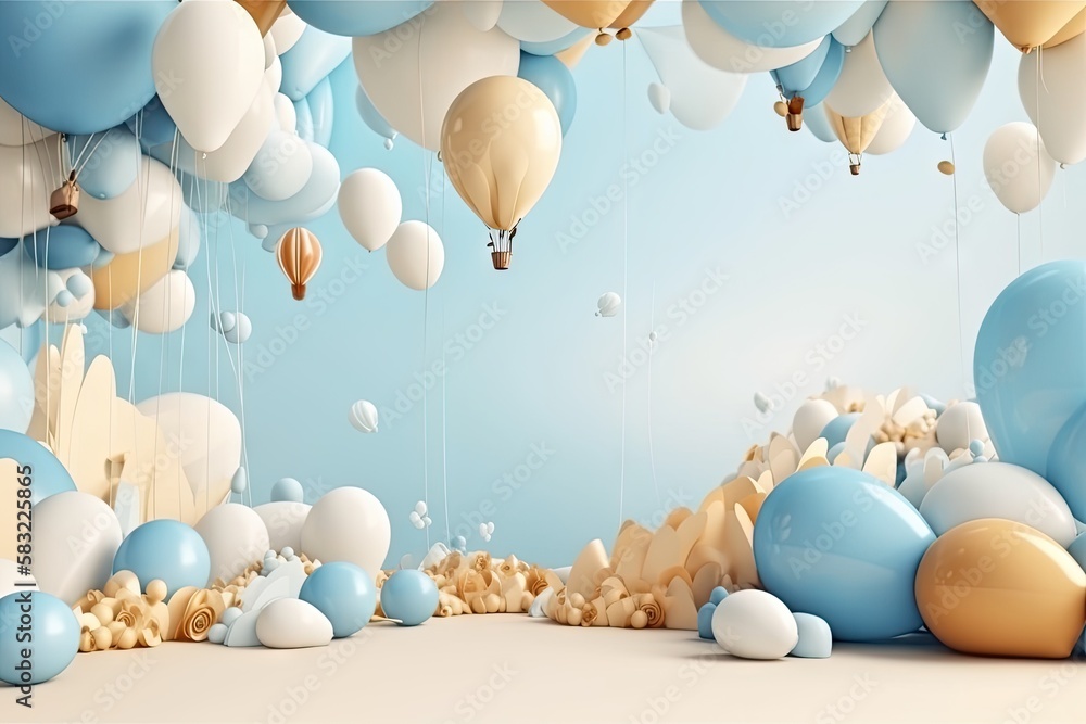 Multi-colored balloons as a background and texture for the photo zone